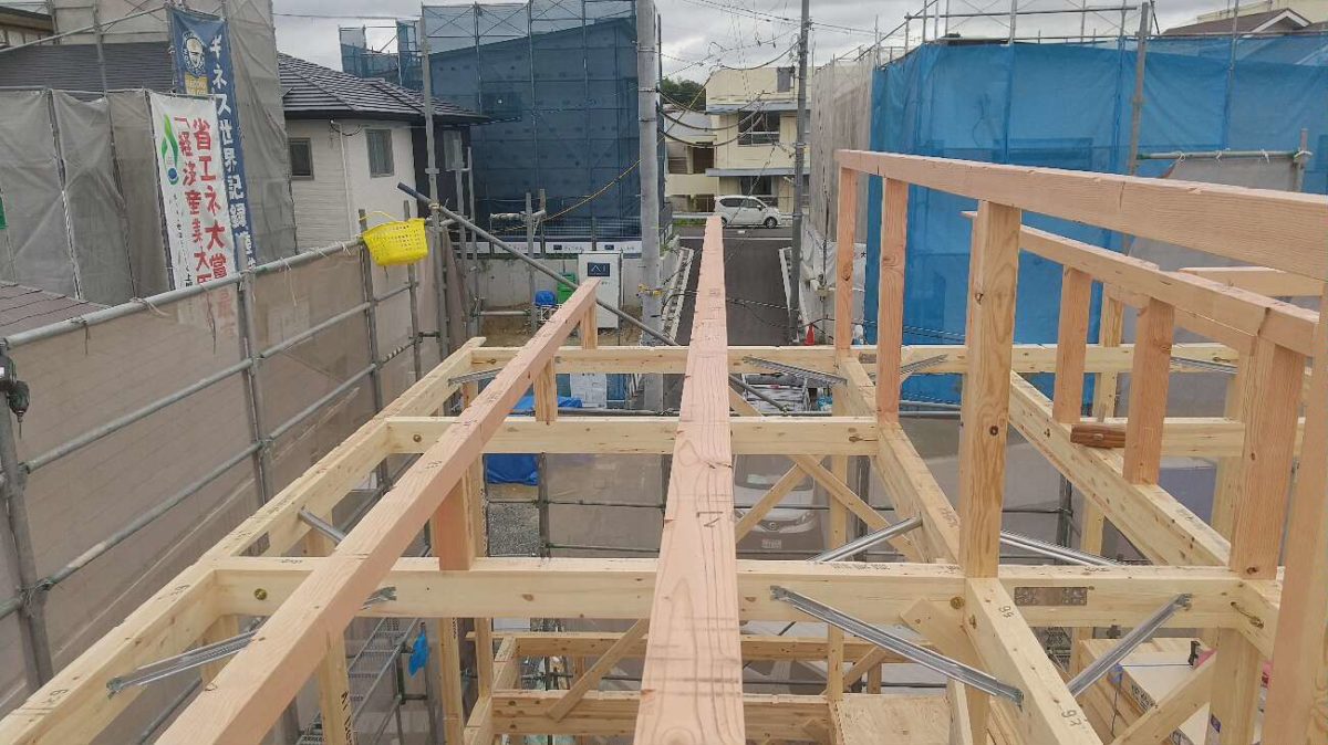 アイデザインホームの現場リポート 大阪府の注文住宅 茨木市の注文住宅
上棟の様子 母屋施工