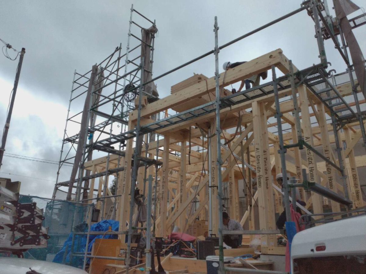 アイデザインホームの現場リポート 大阪府の注文住宅 茨木市の注文住宅
上棟の様子