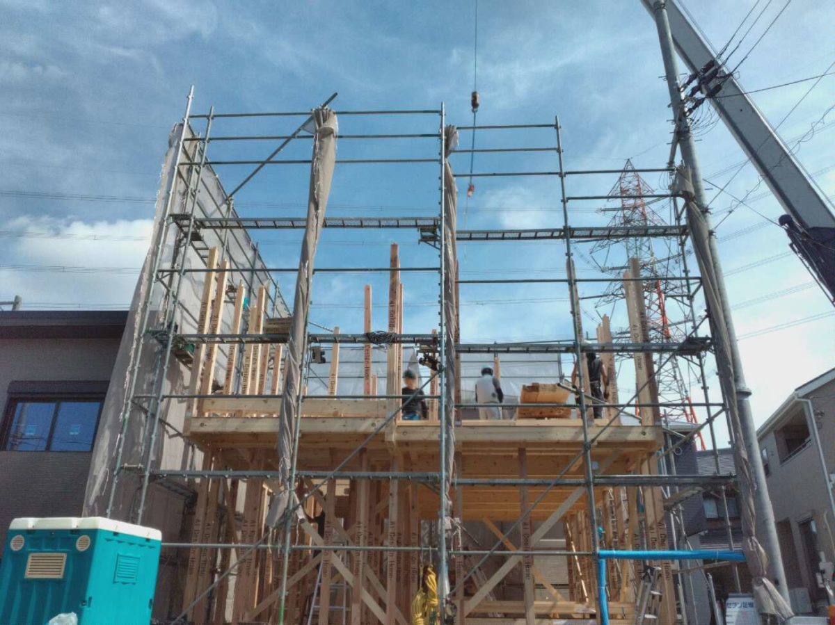 アイデザインホームの現場リポート 大阪府の注文住宅 枚方市の注文住宅
上棟の様子