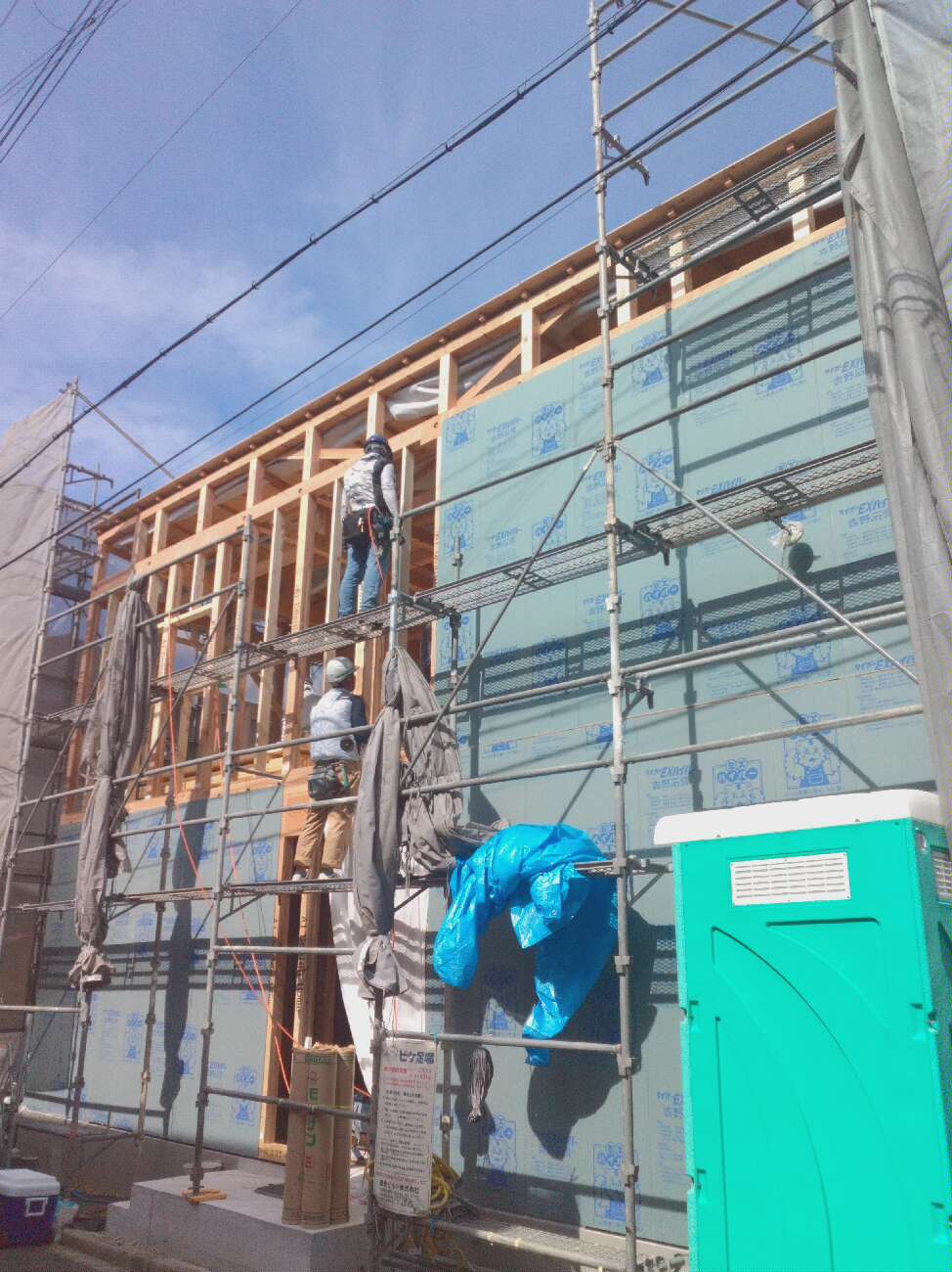 アイデザインホームの現場リポート　大阪府の注文住宅　大阪狭山市の注文住宅　上棟の様子