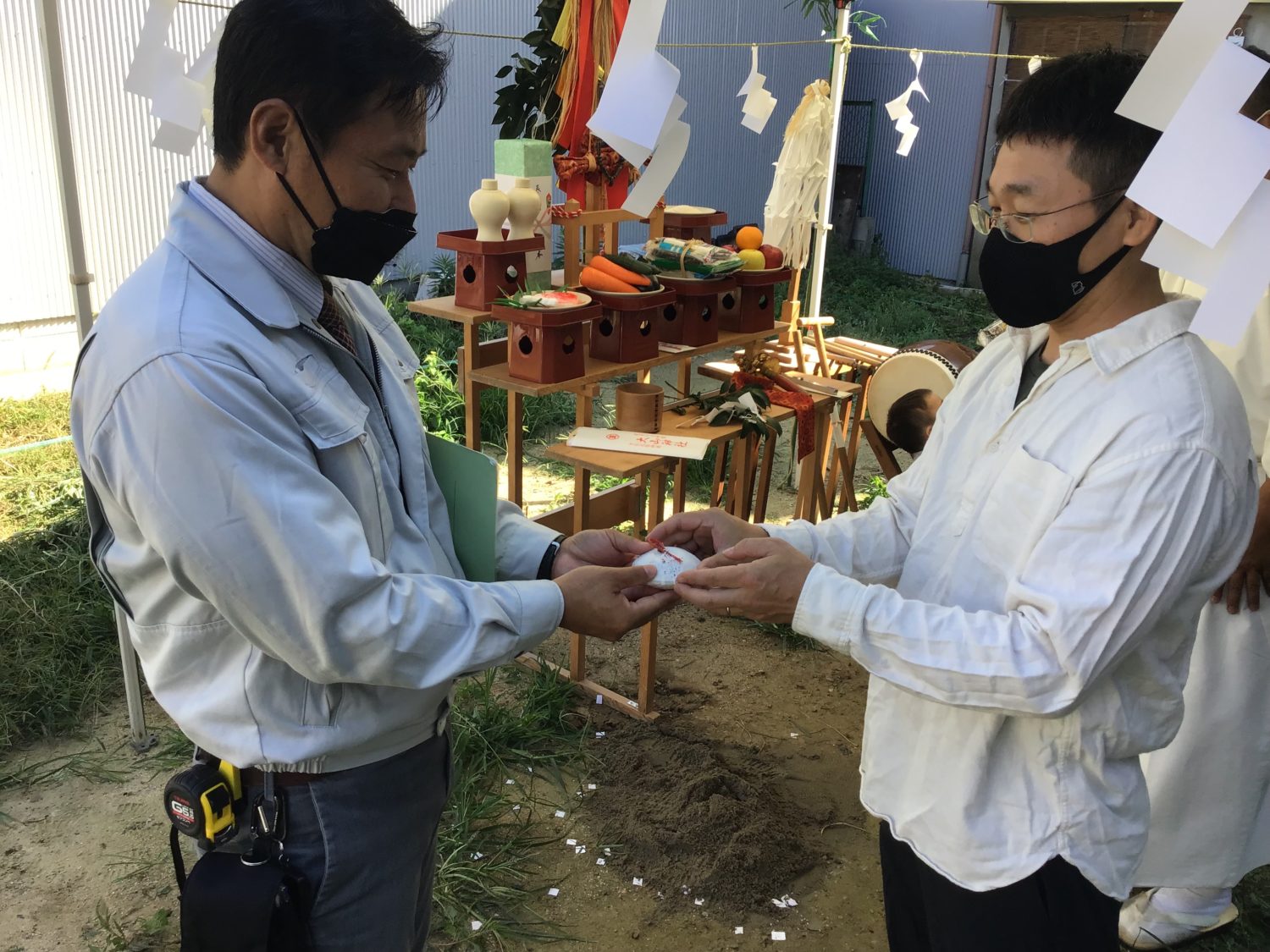 大阪で注文住宅ならアイデザインホーム 大阪府東大阪市H様邸地鎮祭 アイデザインホームの現場リポート 大阪の注文住宅 大阪府東大阪市の注文住宅 地鎮祭の様子