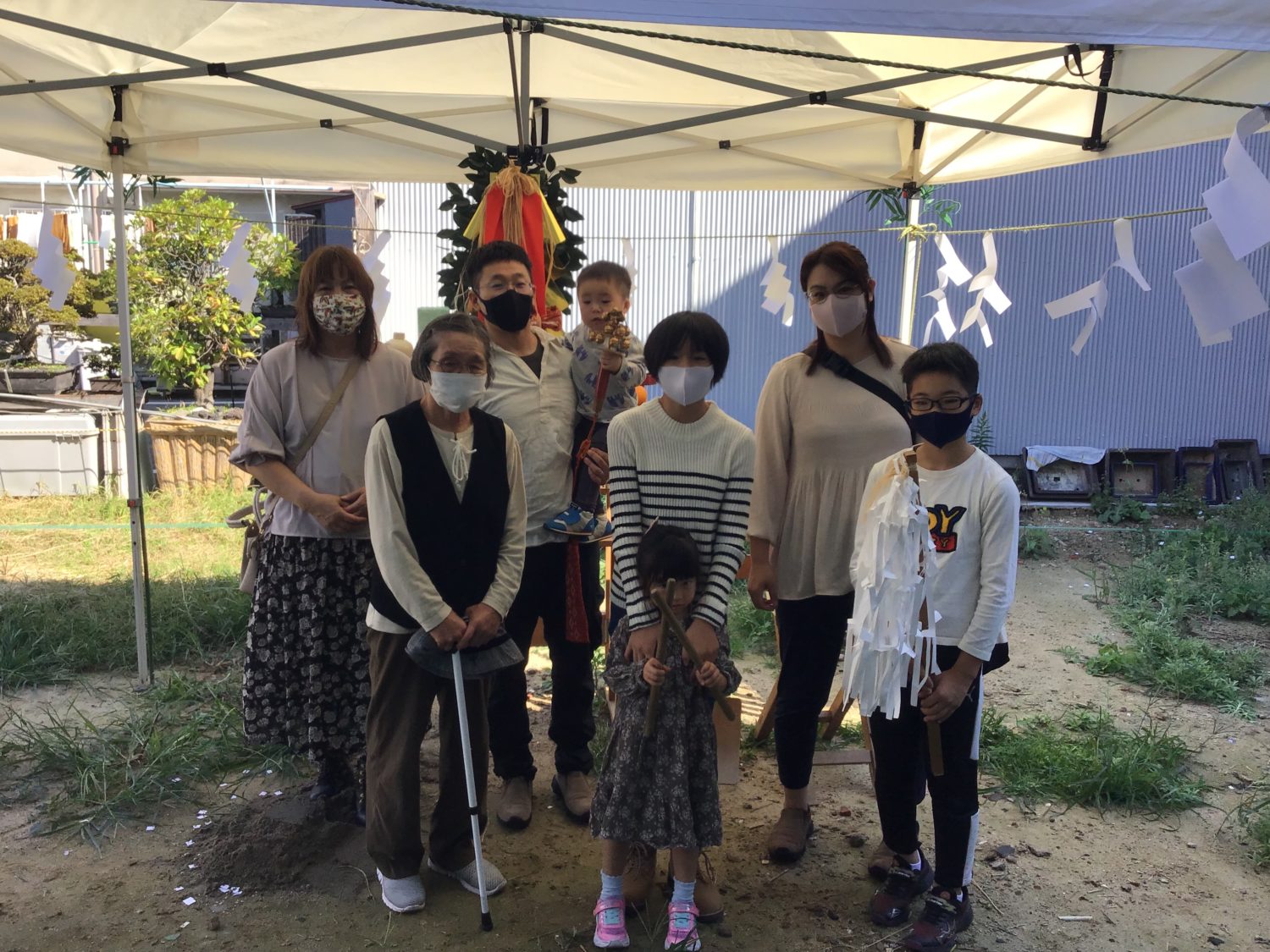 大阪で注文住宅ならアイデザインホーム 大阪府東大阪市H様邸地鎮祭 アイデザインホームの現場リポート 大阪の注文住宅 大阪府東大阪市の注文住宅 地鎮祭の様子