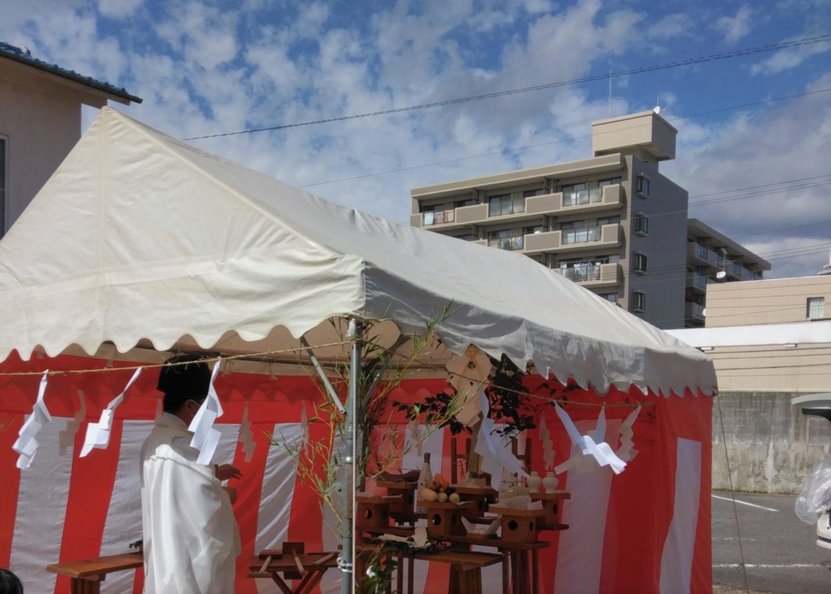 アイデザインホームの現場リポート　広島の注文住宅　広島市佐伯区の注文住宅　地鎮祭の様子