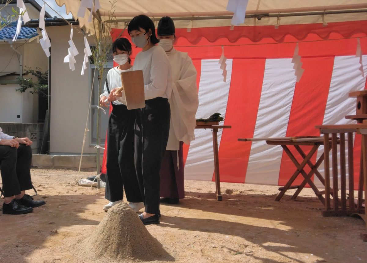 アイデザインホームの現場リポート　広島の注文住宅　広島市佐伯区の注文住宅　地鎮祭の様子