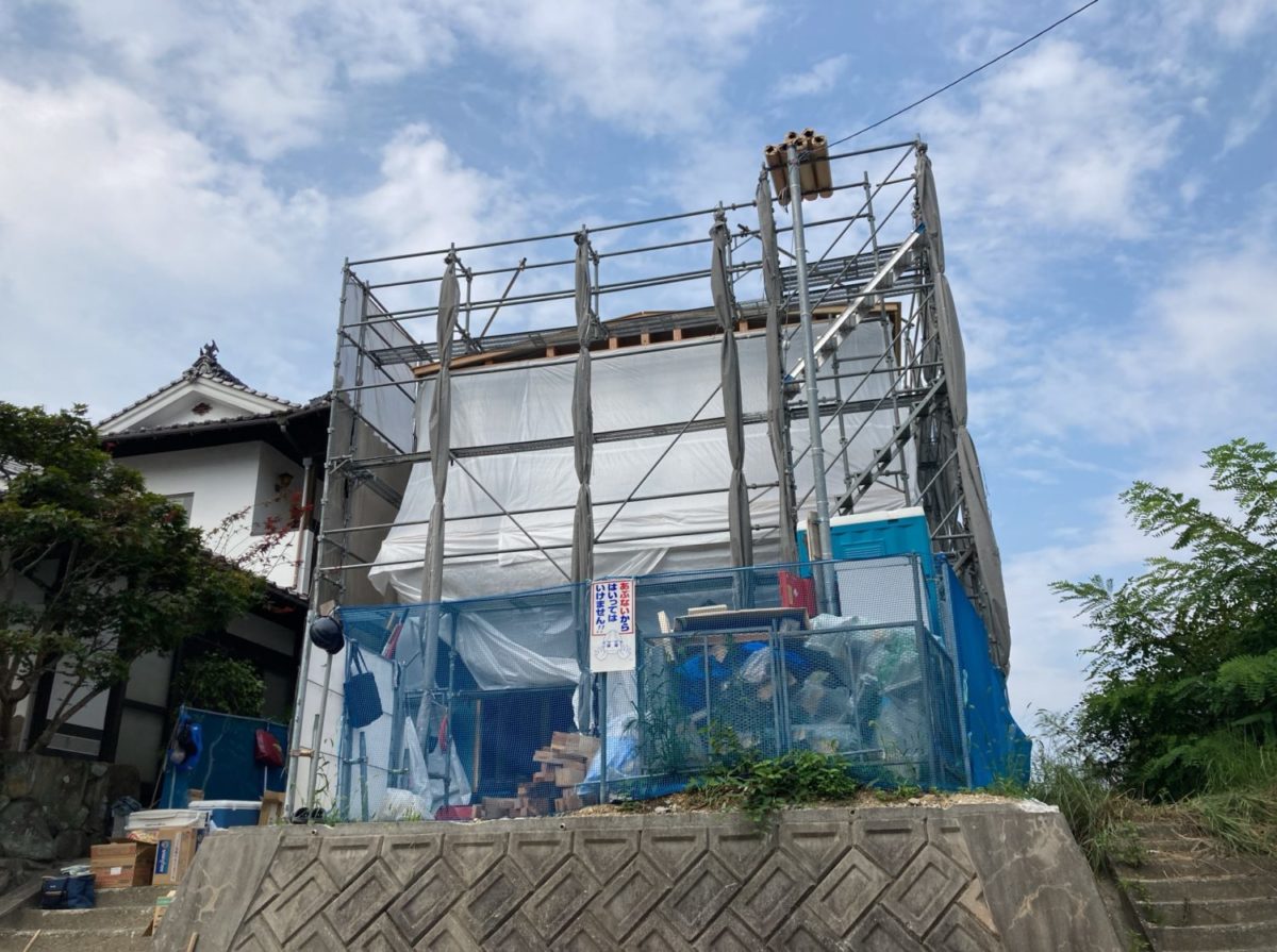 アイデザインホームの現場リポート　広島県の注文住宅　呉市の注文住宅　上棟の様子