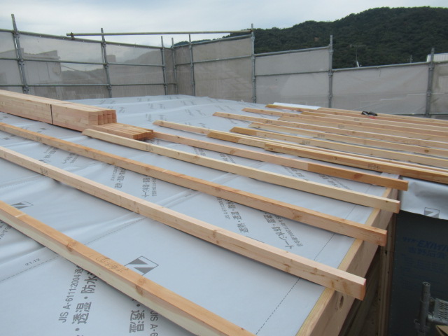 アイデザインホームの現場リポート　広島県の注文住宅　広島市安佐南区の注文住宅　上棟の様子