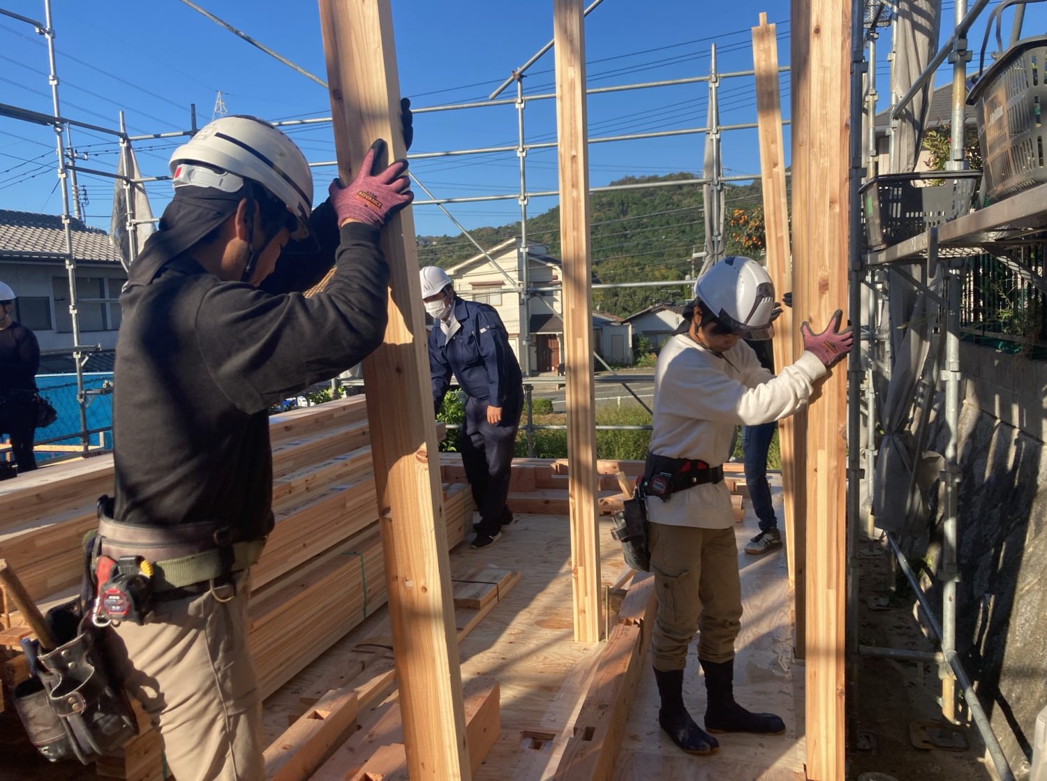 広島で注文住宅ならアイデザインホーム 広島県東区中山S様邸上棟 アイデザインホームの現場リポート 広島の注文住宅 広島県広島市東区の注文住宅 上棟の様子