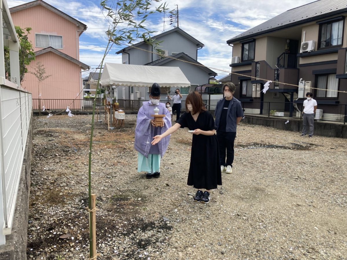 アイデザインホームの現場リポート　岐阜の注文住宅　本巣郡北方町の注文住宅　地鎮祭の様子