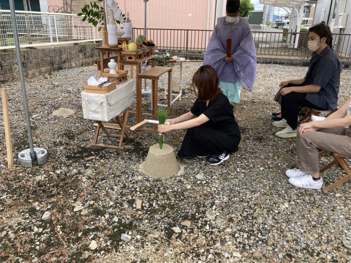 アイデザインホームの現場リポート　岐阜の注文住宅　本巣郡北方町の注文住宅　地鎮祭の様子