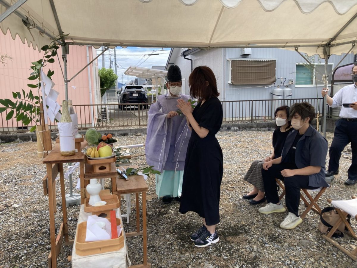 アイデザインホームの現場リポート　岐阜の注文住宅　本巣郡北方町の注文住宅　地鎮祭の様子