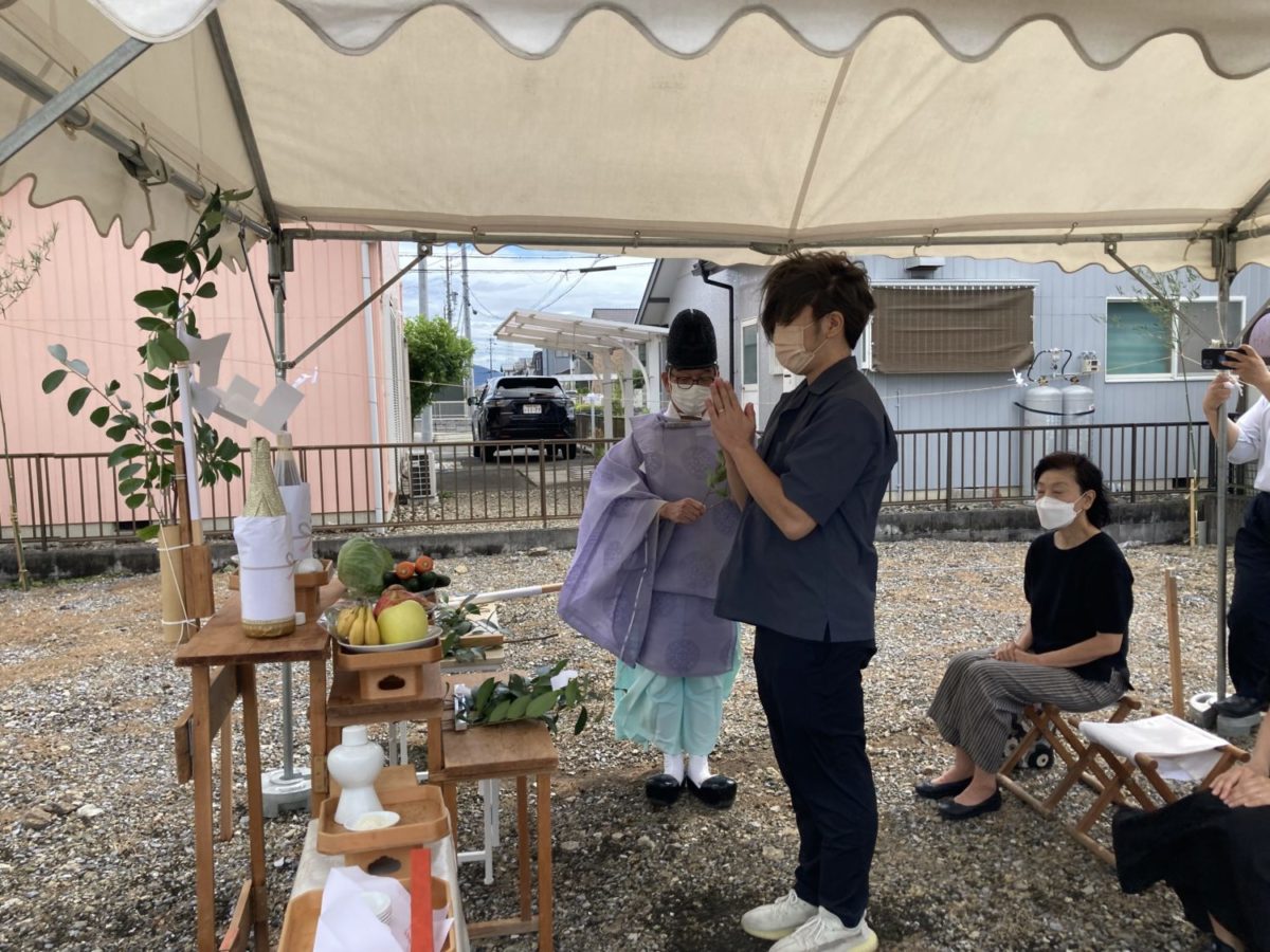 アイデザインホームの現場リポート　岐阜の注文住宅　本巣郡北方町の注文住宅　地鎮祭の様子