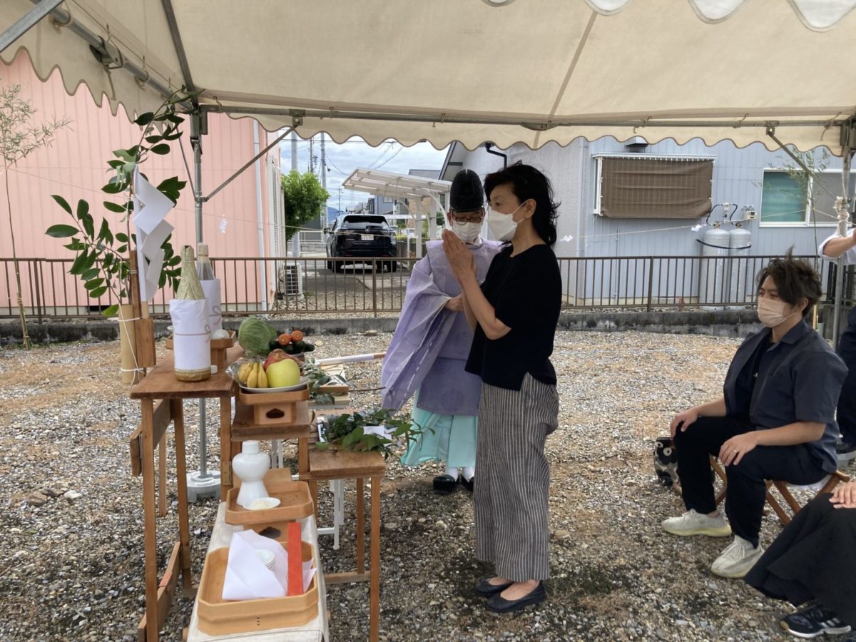 アイデザインホームの現場リポート　岐阜の注文住宅　本巣郡北方町の注文住宅　地鎮祭の様子