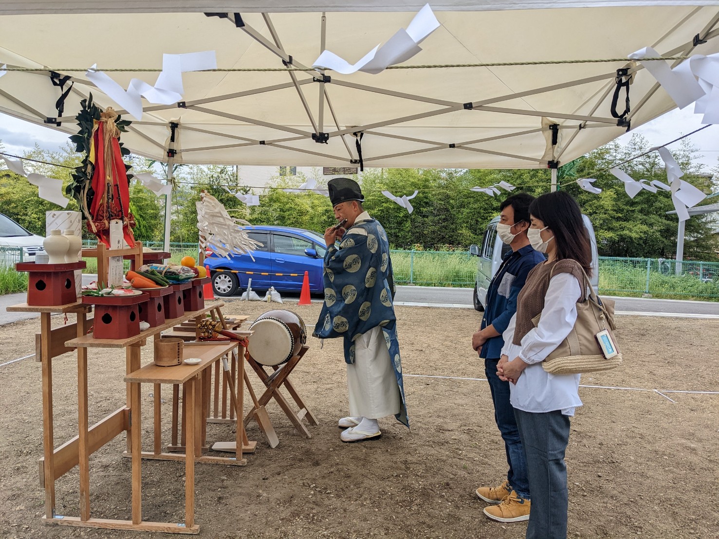 アイデザインホームの現場リポート　兵庫の注文住宅　川西市の注文住宅　地鎮祭の様子