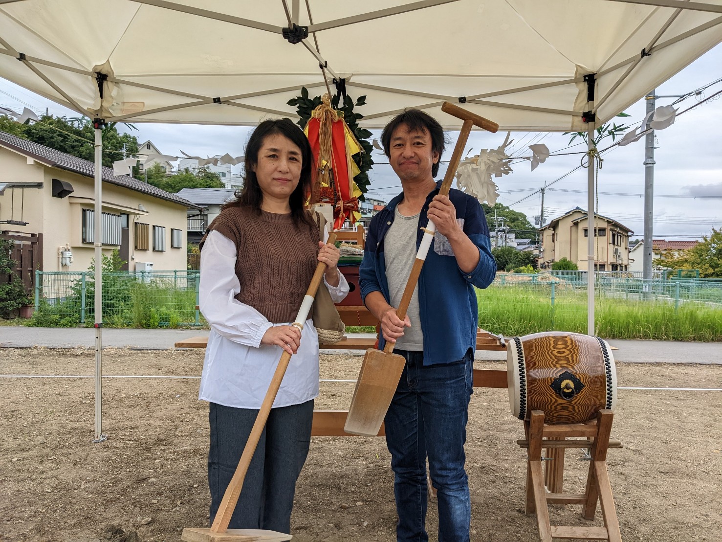 アイデザインホームの現場リポート　兵庫の注文住宅　川西市の注文住宅　地鎮祭の様子