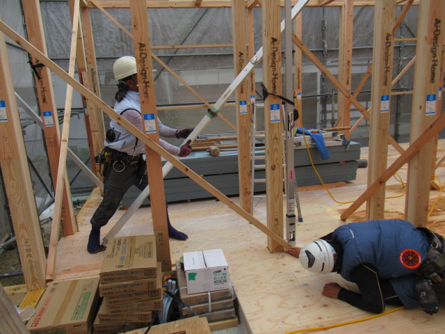 広島で注文住宅ならアイデザインホーム 広島県西区都町上棟 アイデザインホームの現場リポート 広島の注文住宅 西区都町の注文住宅 上棟の様子
