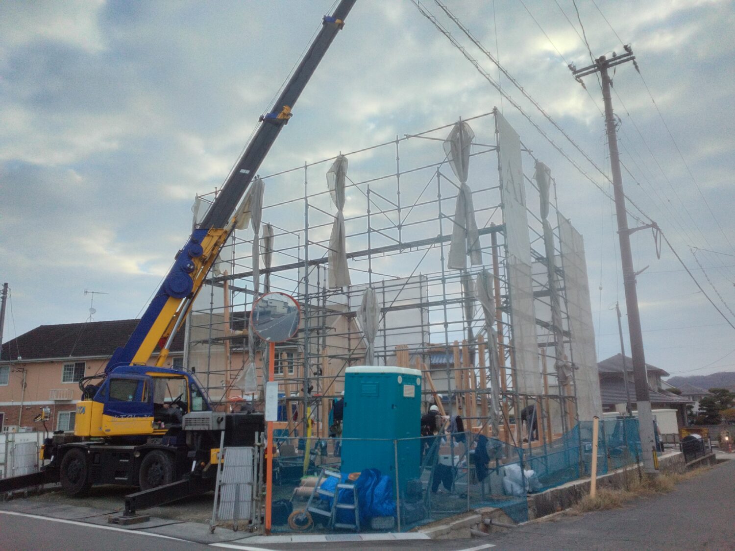 福山で注文住宅ならアイデザインホーム 福山市山手町U様邸上棟
