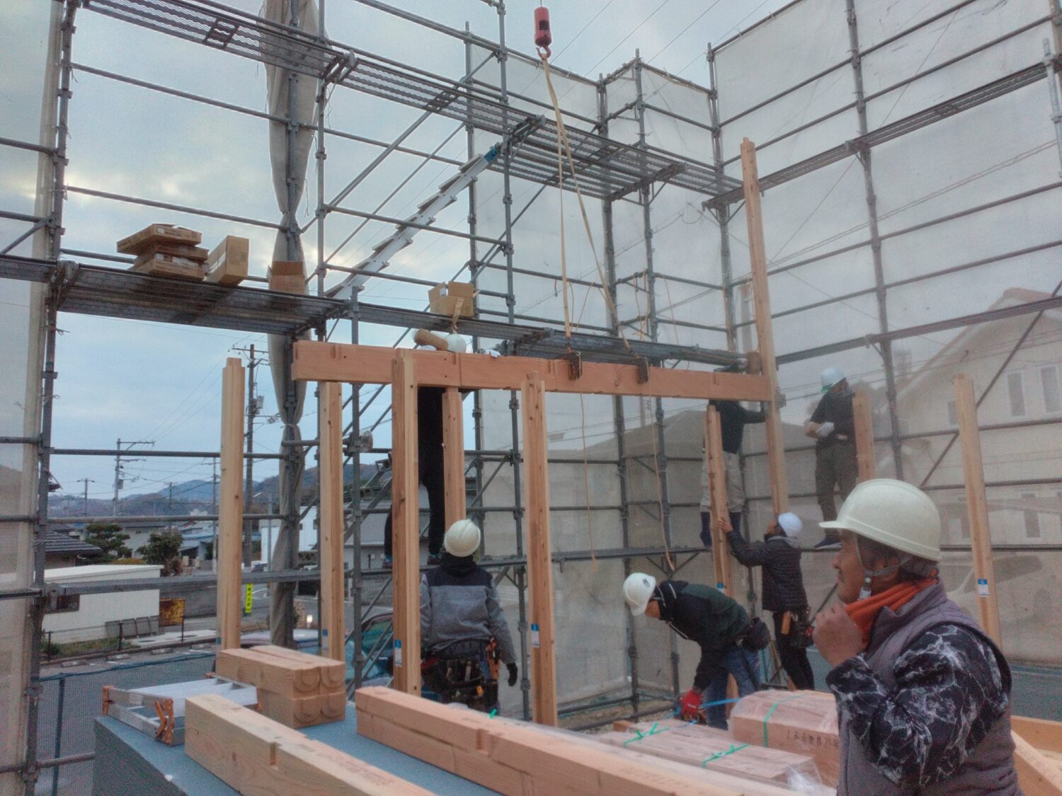 福山で注文住宅ならアイデザインホーム 福山市山手町U様邸上棟