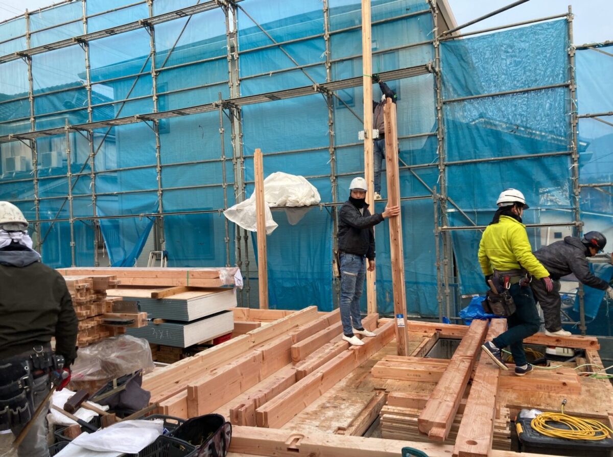 広島で注文住宅ならアイデザインホーム 安佐北区落合南で上棟しました