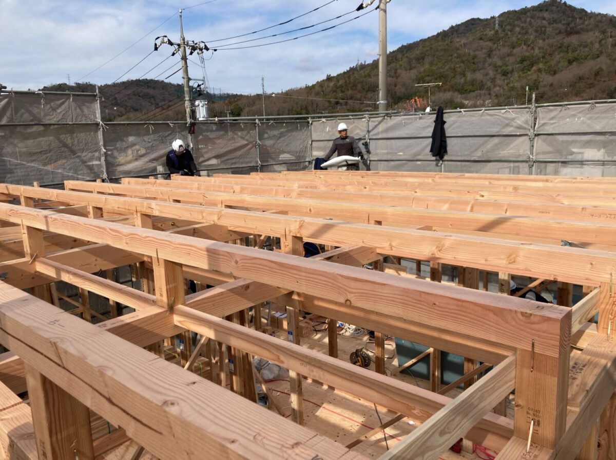 広島で注文住宅ならアイデザインホーム 安芸郡熊野町で上棟しました