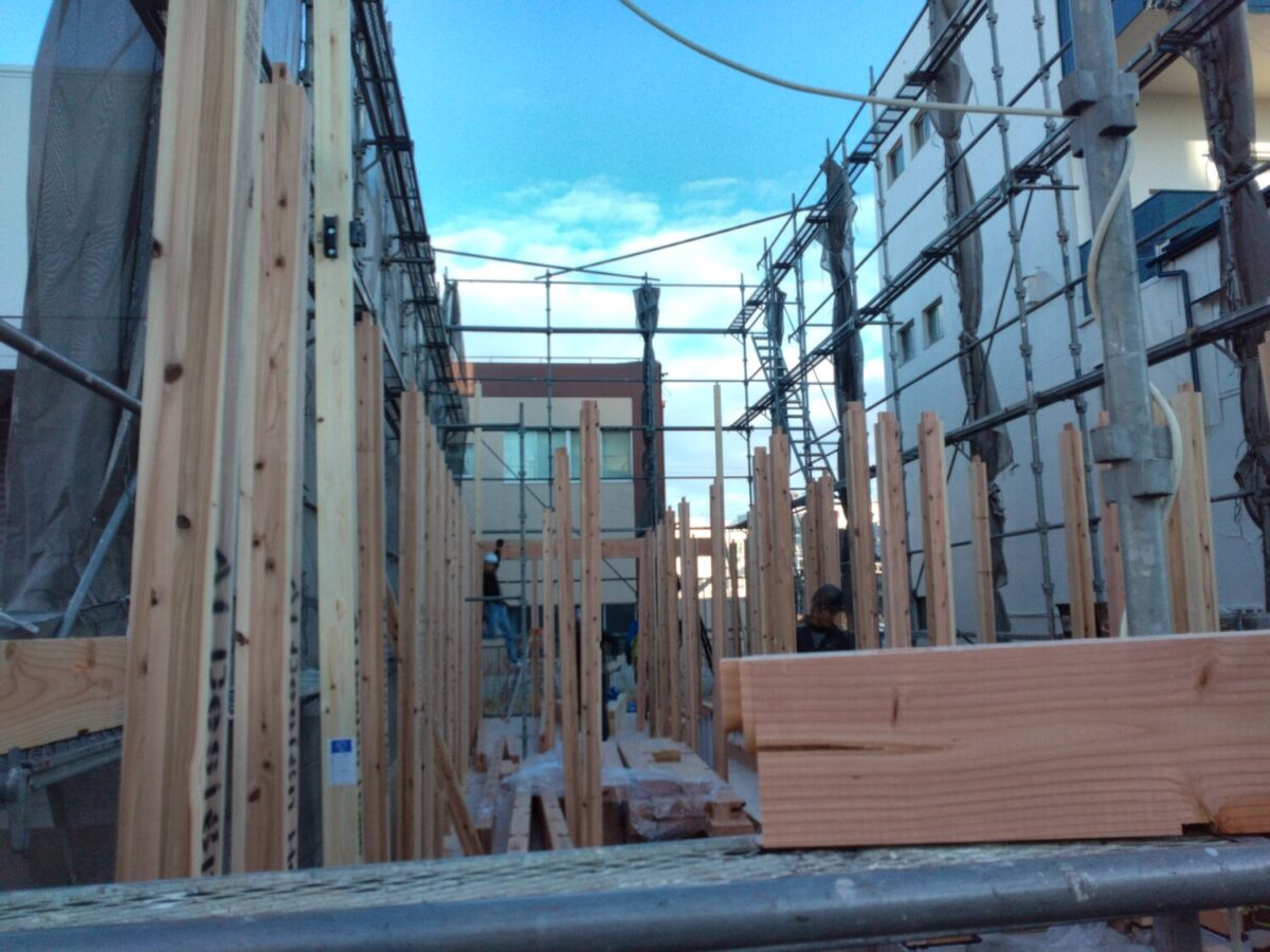名古屋で注文住宅ならアイデザインホーム 名古屋市熱田区中田町で上棟しました