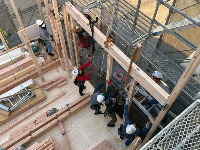 広島で注文住宅ならアイデザインホーム 廿日市市宮内で上棟しました