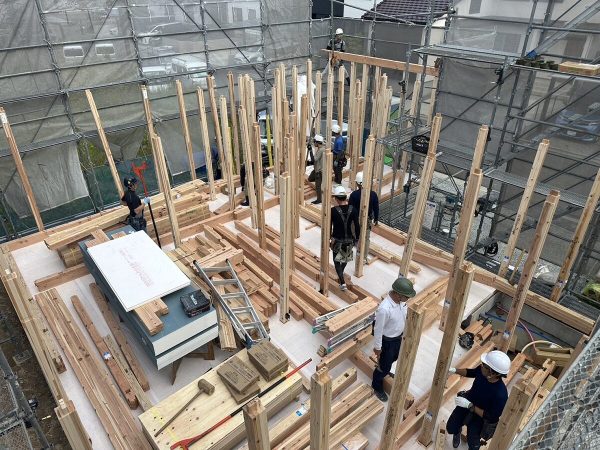 広島で注文住宅なたアイデザインホーム 広島市佐伯区石内北で上棟