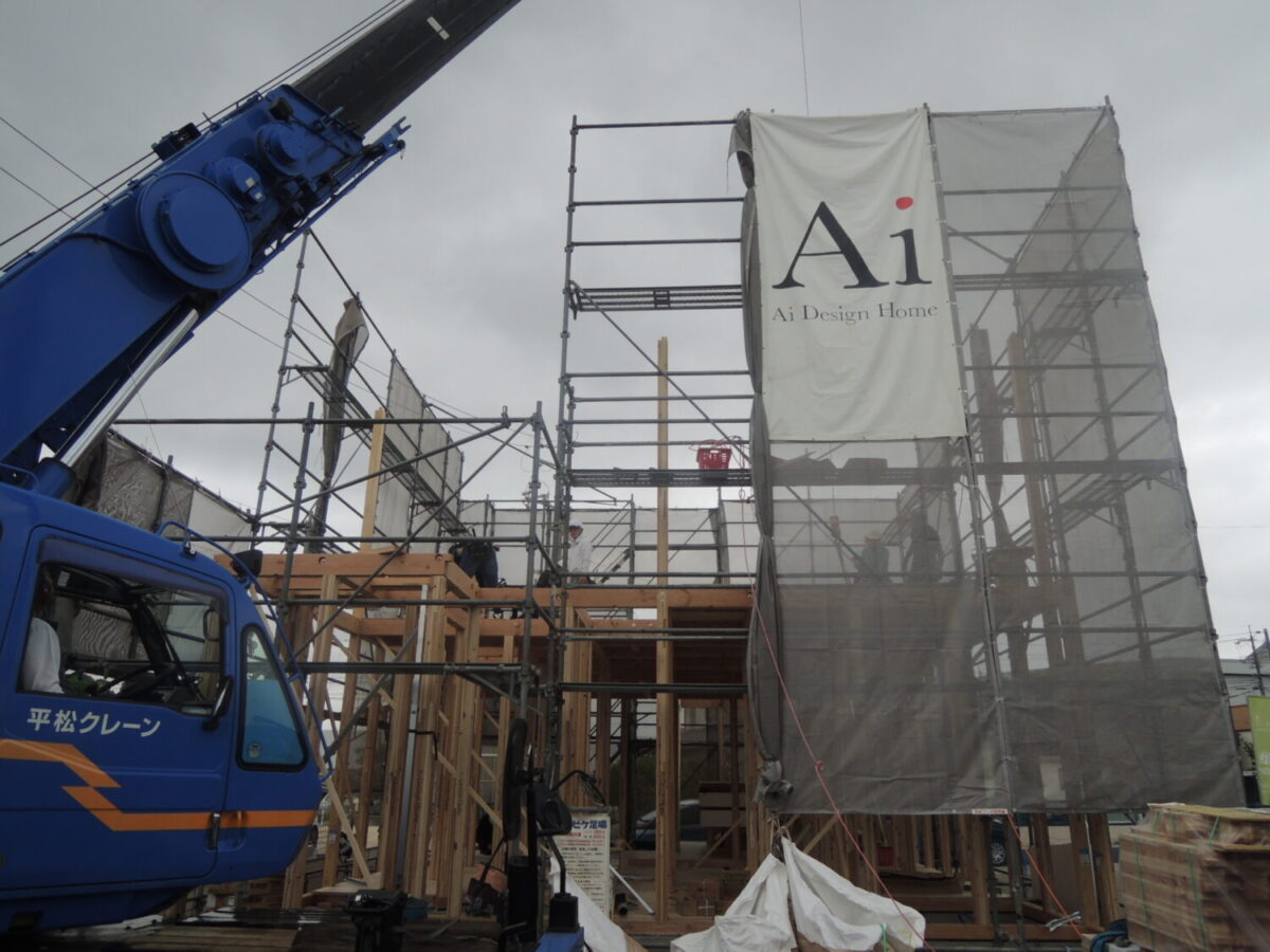 岡山県で注文住宅ならアイデザインんホーム 倉敷市で上棟