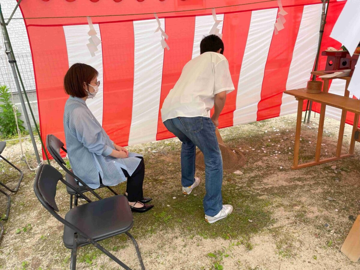 広島で注文住宅ならアイデザインホーム 広島市佐伯区旭園で地鎮祭