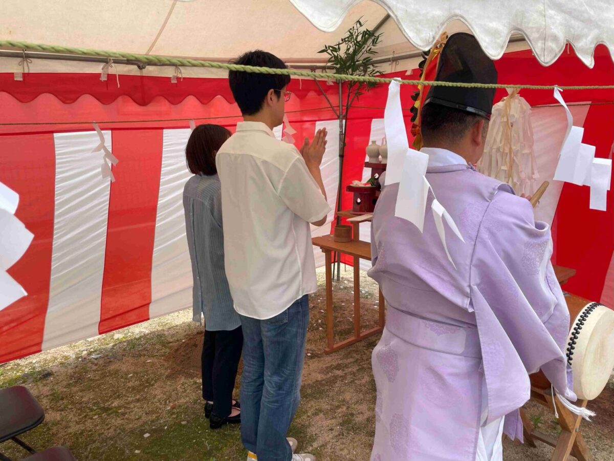 広島で注文住宅ならアイデザインホーム 広島市佐伯区旭園で地鎮祭