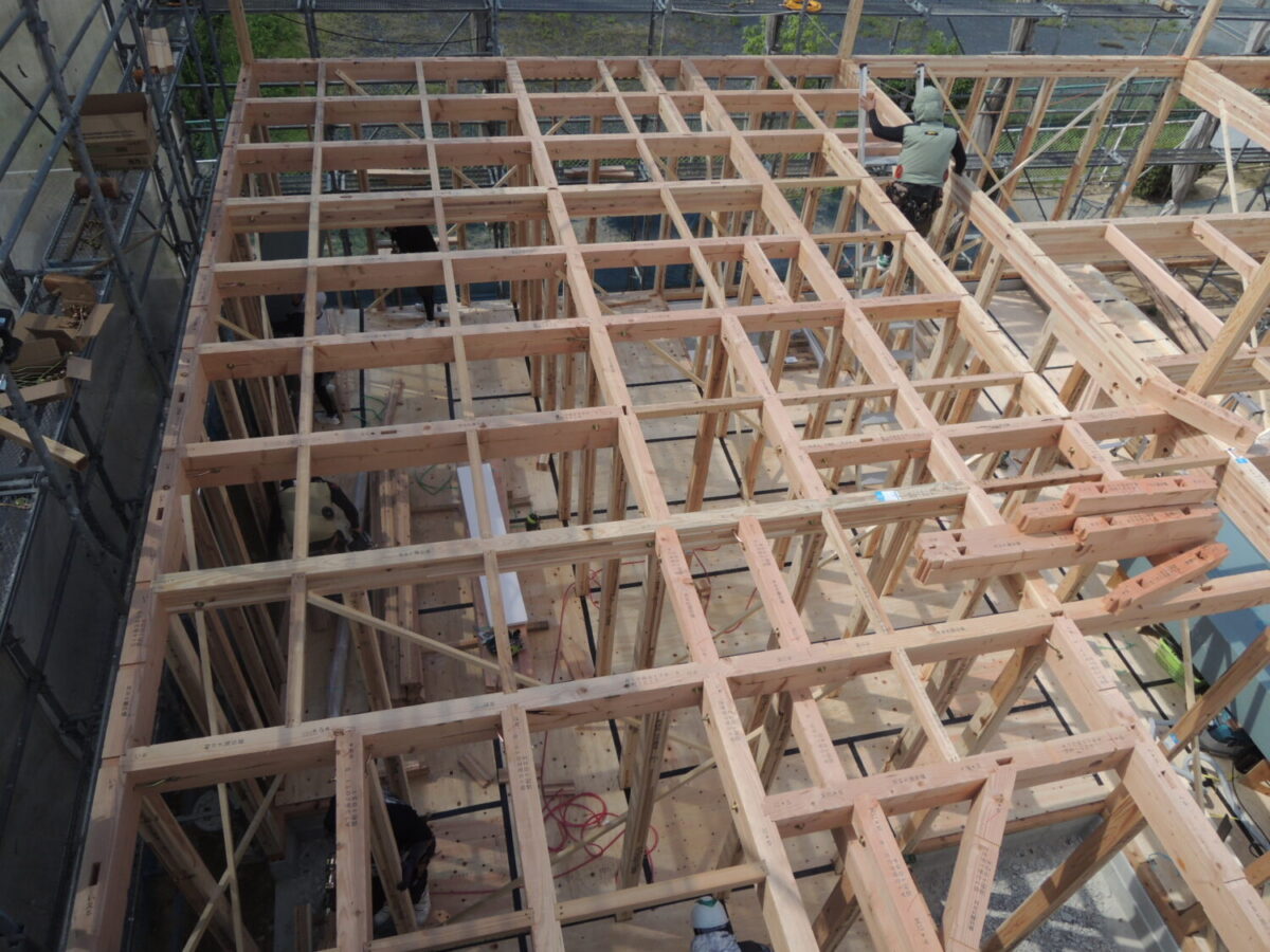 岡山の注文住宅はアイデザインホーム
現場リポート
岡山市北区　RSKバラ園展示場の上棟