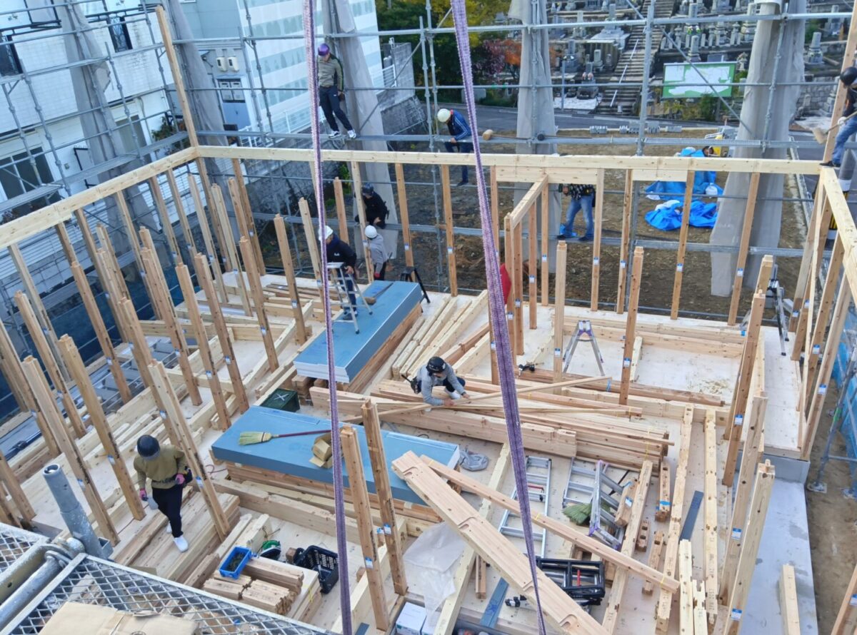 広島の注文住宅はアイデザインホーム
広島市南区丹那新町にて上棟を行いました