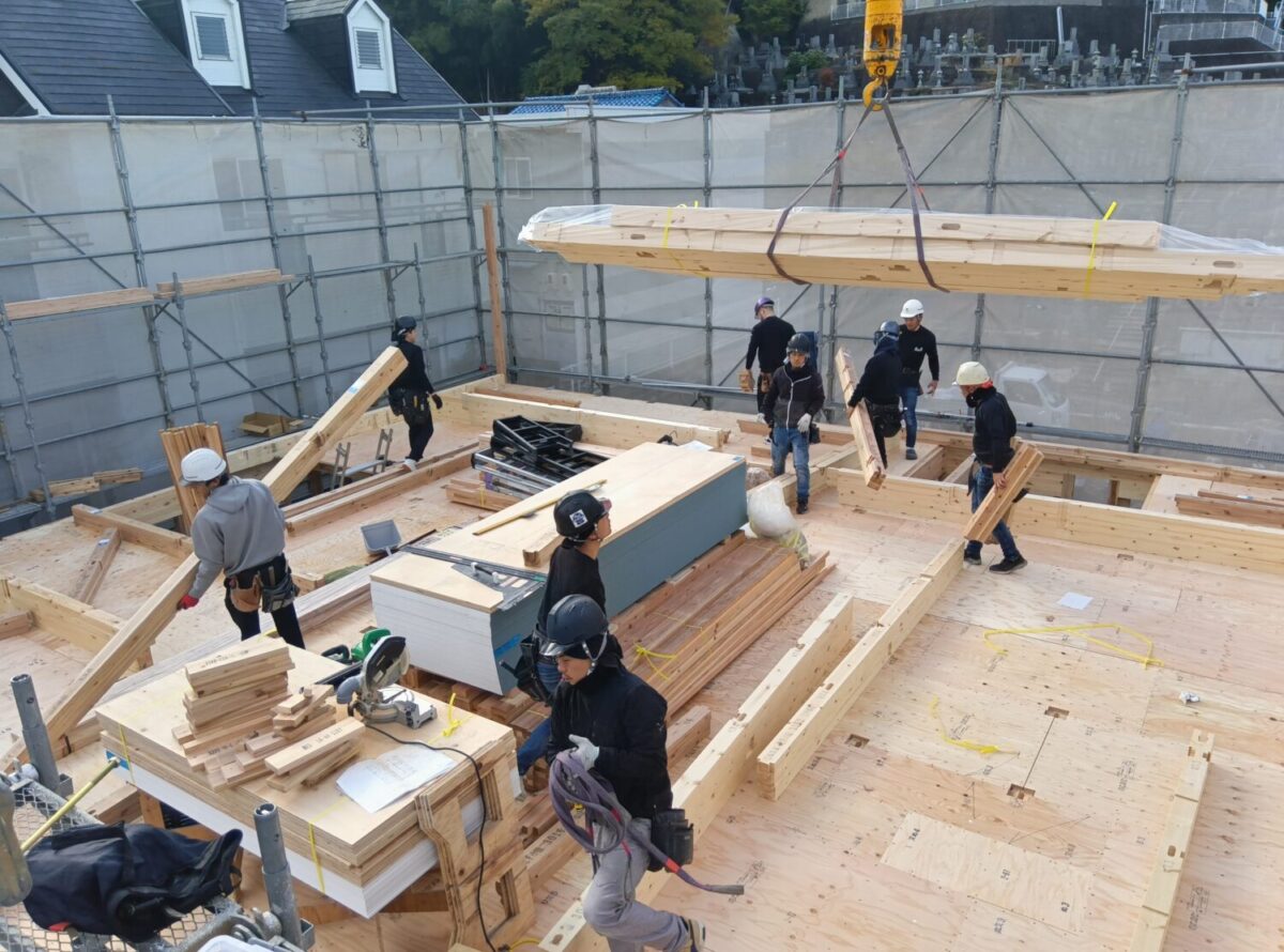 広島の注文住宅はアイデザインホーム
広島市南区丹那新町にて上棟を行いました