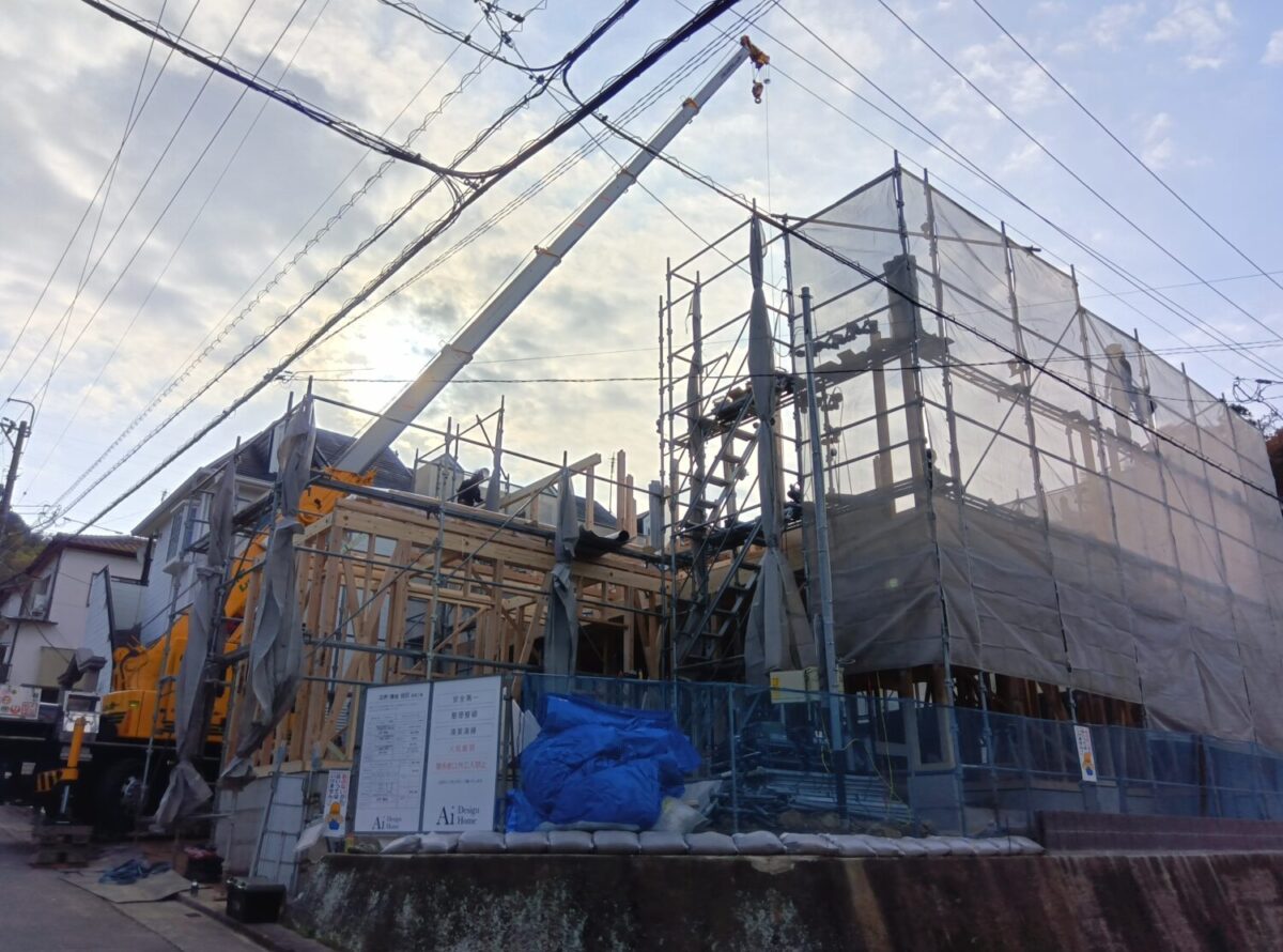 広島の注文住宅はアイデザインホーム
広島市南区丹那新町にて上棟を行いました