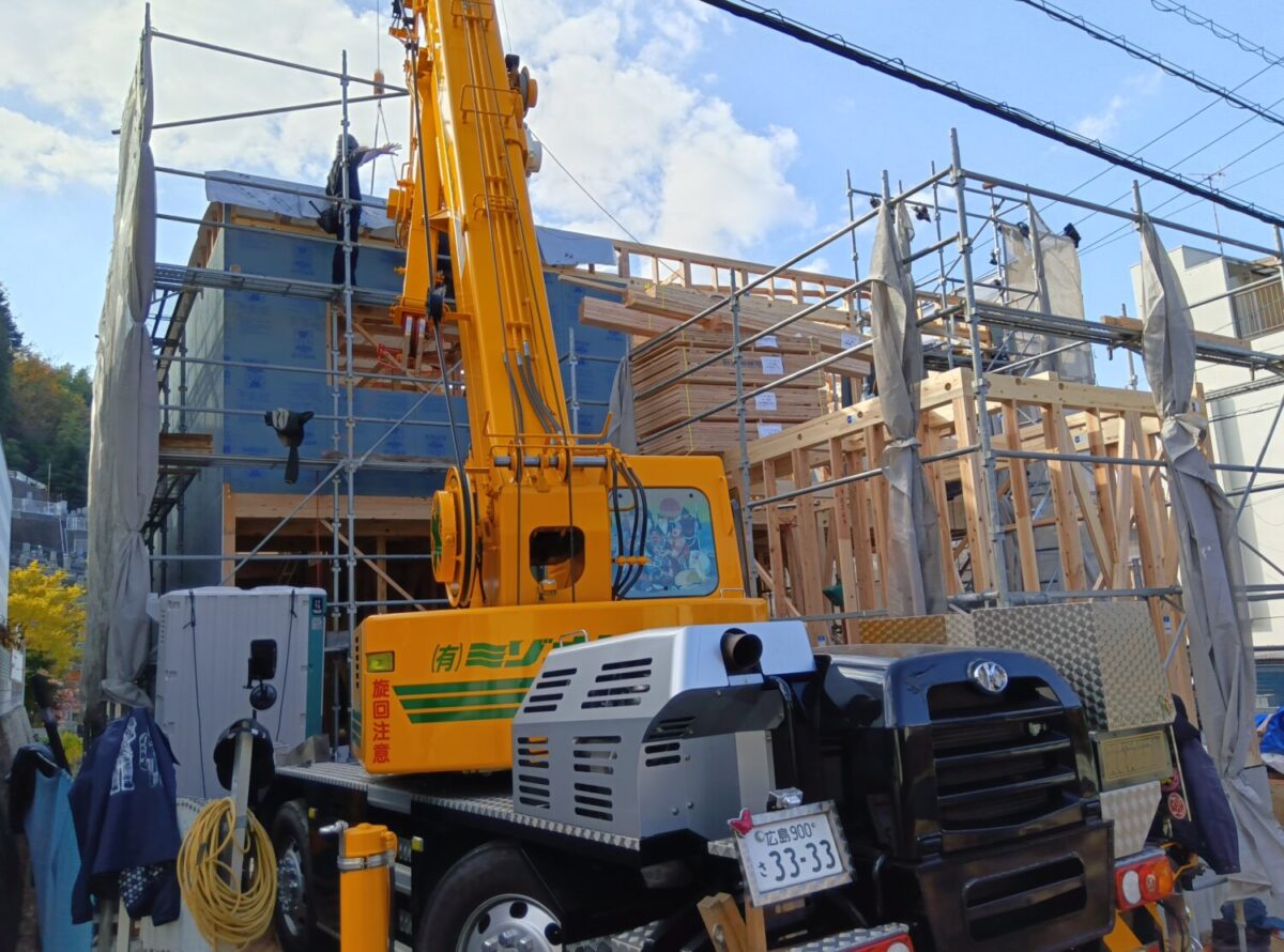広島の注文住宅はアイデザインホーム
広島市南区丹那新町にて上棟を行いました