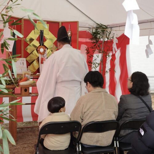広島で注文住宅ならアイデザインホーム　安佐南区祇園で地鎮祭を執り行いました　子育てグリーン住宅支援事業/GX志向型住宅適合仕様