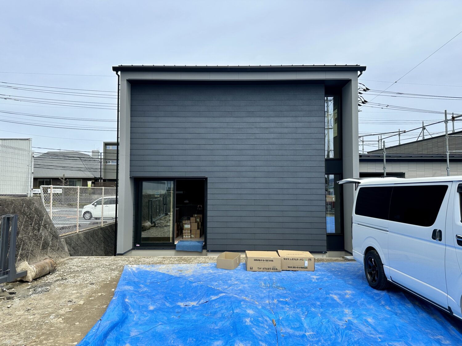 広島県で注文住宅ならアイデザインホーム アイデザインホームの現場リポート 東広島の建て替え工事現場の様子 外観